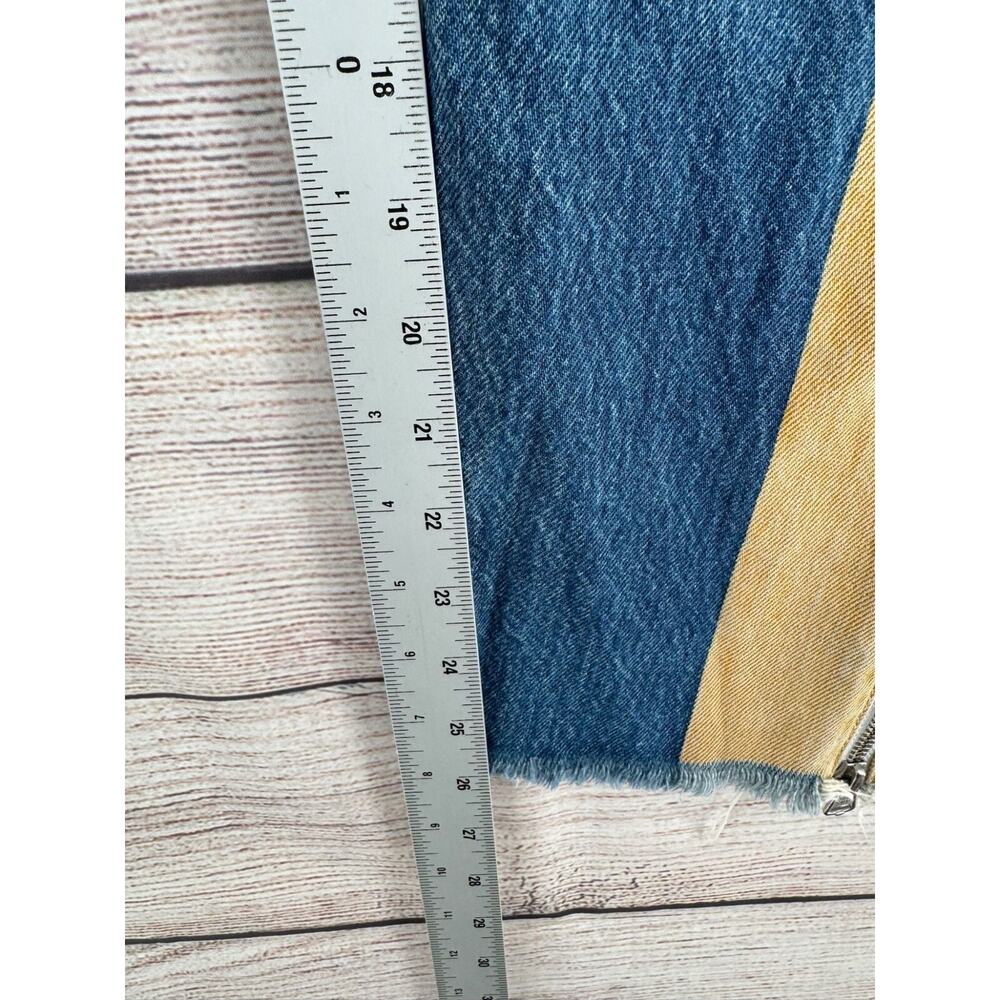 Levi's Premium 501 Moto Crop Straight Jeans Women's 26x28 Blue/Gray/Tan - Picture 12 of 15